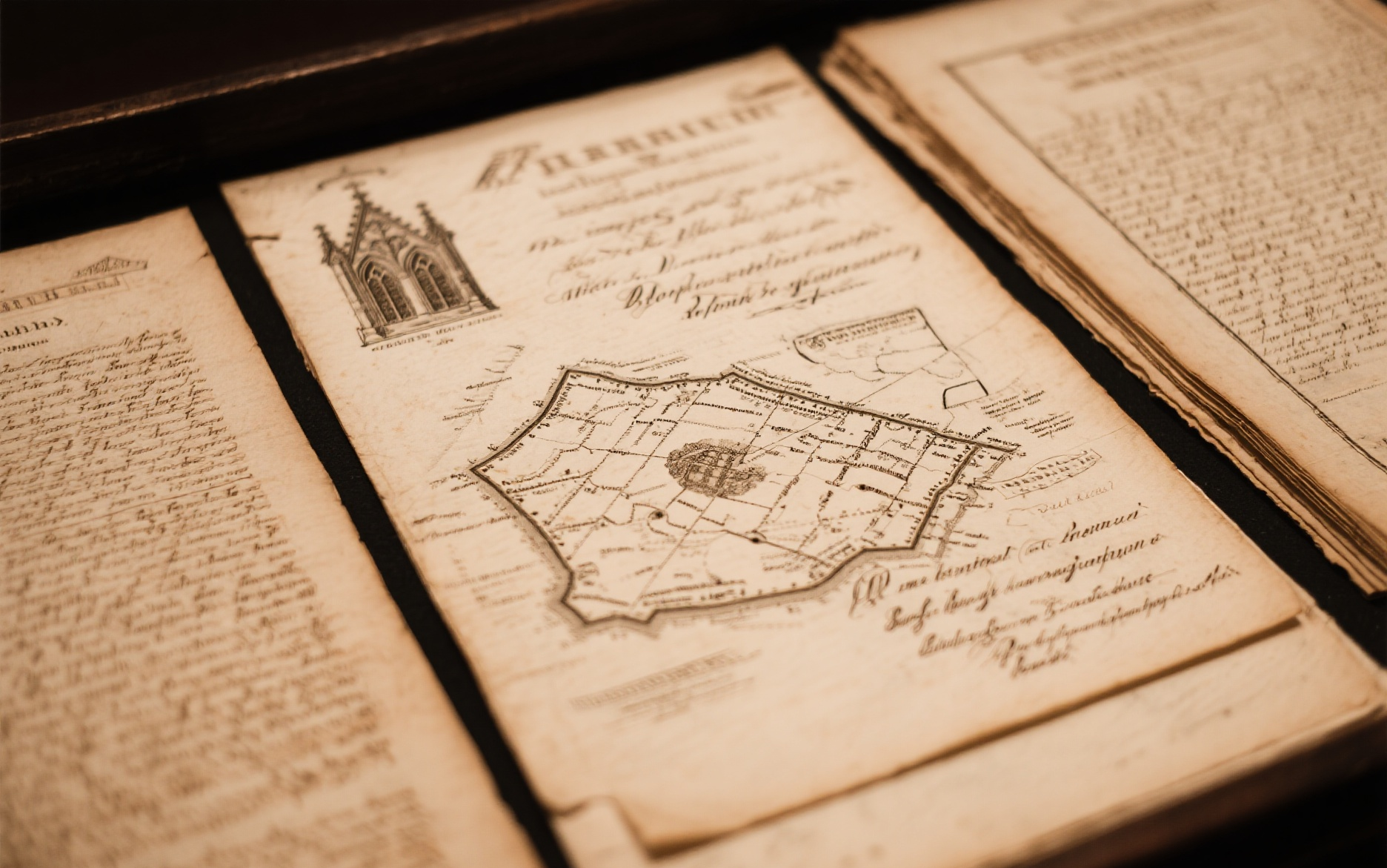 Historical church documents and archival materials